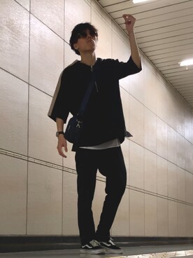 「ENTRA（エントラ）のアイテム」を使った、純白さん（メンズ・174cm）の夏コーディネート