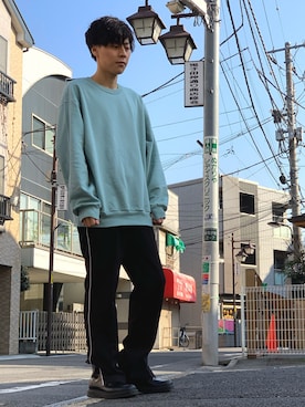 「DRIES VAN NOTEN（ドリスヴァンノッテン）のアイテム（スウェット）」を使った、純白さん（メンズ・174cm）の冬コーディネート
