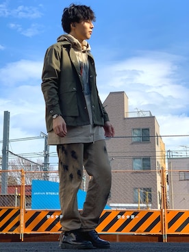 「Johnbull Private labo（ジョンブルプライベートラボ）のアイテム（ブルゾン）」を使った、純白さん（メンズ・174cm）の冬コーディネート