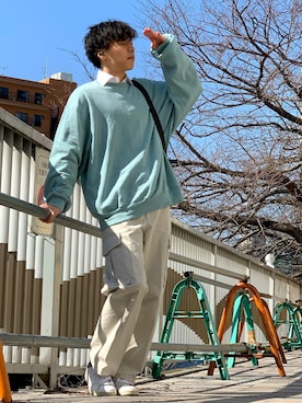 「DRIES VAN NOTEN（ドリスヴァンノッテン）のアイテム（スウェット）」を使った、純白さん（メンズ・174cm）の冬コーディネート