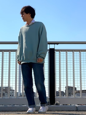 「DRIES VAN NOTEN（ドリスヴァンノッテン）のアイテム（スウェット）」を使った、純白さん（メンズ・174cm）の春コーディネート
