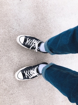 「505」｜「アイテム（スニーカー）」を使った、はにゅうさん（メンズ・178cm）の春コーディネート