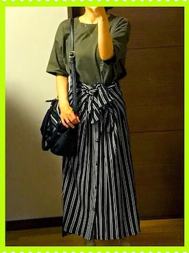 「部屋撮り」｜「アイテム（ラッピングキット）」を使った、izumi-ktaさん（レディース・152cm）の春コーディネート