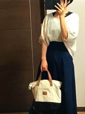 「ドルマンスリーブ」｜「アイテム（ハンチング/ベレー帽）」を使った、izumi-ktaさん（レディース・152cm）の夏コーディネート