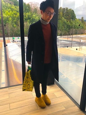 「suicoke（スイコック）のアイテム（スリッポン）」を使った、シリウスさん（メンズ・168cm）の冬コーディネート