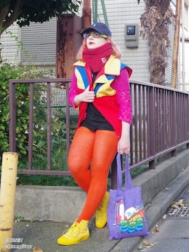 「アイテム（ネックウォーマー/スヌード）」を使った、クリスさん（レディース・156cm）の秋コーディネート