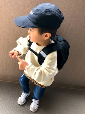 「SEVENDAYS=SUNDAY（セブンデイズサンデイ）のアイテム（スウェット）」を使った、aoさん（キッズ・90cm）の春コーディネート
