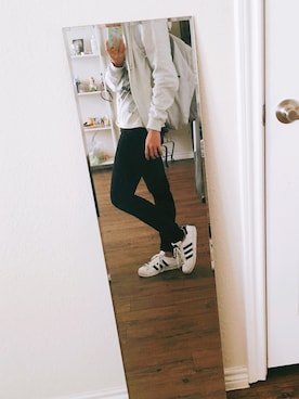 「H&M（エイチ・アンド・エム）のアイテム（スタジャン）」を使った、nrsHachiさん（レディース・168cm）の冬コーディネート