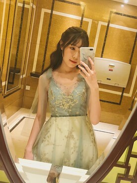 「アイテム（ドレス、グレー系）」を使った、Akiさん（レディース・168cm）の春コーディネート