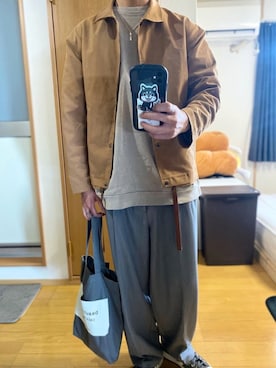 「ペールトーン」｜「アイテム（ブルゾン）」を使った、びっきーさん（メンズ・176cm）の春コーディネート