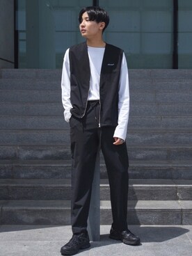 「ADER error（アーダーエラー）のアイテム」を使った、岡本 大護さん（メンズ・180cm）の春コーディネート