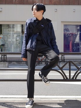 「ADER error（アーダーエラー）のアイテム（バッグ）」を使った、岡本 大護さん（メンズ・180cm）の春コーディネート