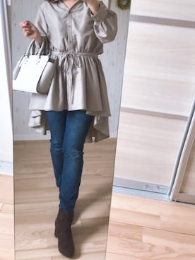 「ninon（ニノン）のアイテム（バッグ）」を使った、すずらんさん（レディース・159cm）の秋コーディネート