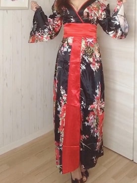 「着物」｜「アイテム（ワンピース/ドレス）」を使った、すずらんさん（レディース・159cm）の秋コーディネート