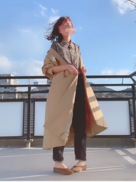 「古着女子」｜「アイテム（トレンチコート）」を使った、Tane🌷さん（レディース・159cm）の春コーディネート