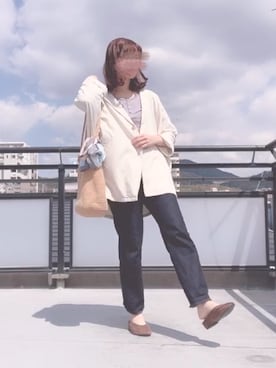 「平成最後のWEARISTAセンバツ」｜「アイテム（ノーカラージャケット）」を使った、Tane🌷さん（レディース・159cm）の春コーディネート