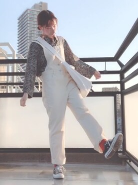 「平成最後のWEARISTAセンバツ」｜「アイテム（サロペット/オーバーオール）」を使った、Tane🌷さん（レディース・159cm）の春コーディネート