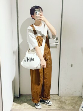 「RAGEBLUE（レイジブルー）のアイテム（オールインワン・サロペット）」を使った、Tane🌷さん（レディース・159cm）の春コーディネート