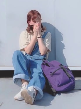 「LACOSTE」｜「アイテム（オールインワン・サロペット）」を使った、Tane🌷さん（レディース・159cm）の春コーディネート
