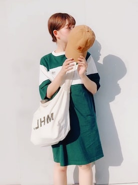 「Carhartt（カーハート）のカーハート ストラップバックキャップ ODESSA  CHARHARTT（キャップ）」を使った、Tane🌷さん（レディース・160cm）の夏コーディネート