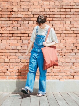 「MHL.」｜「アイテム（オールインワン・サロペット）」を使った、Tane🌷さん（レディース・159cm）の秋コーディネート