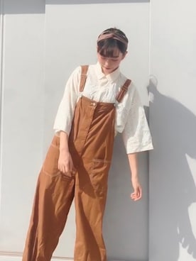 「RAGEBLUE（レイジブルー）のアイテム（オールインワン・サロペット）」を使った、Tane🌷さん（レディース・159cm）の夏コーディネート