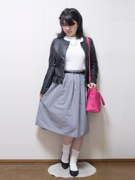 「アベイル」｜「アイテム（ノーカラージャケット）」を使った、りと(旧にーな)さん（レディース・158cm）の春コーディネート