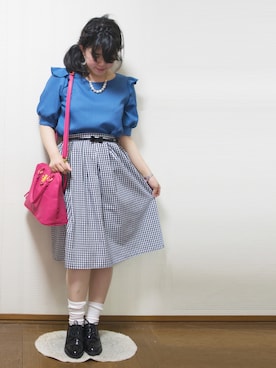 「Honeys（ハニーズ）のアイテム（アクセサリー）」を使った、りと(旧にーな)さん（レディース・158cm）の春コーディネート
