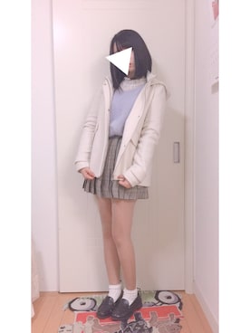 「アイテム（ダッフルコート）」を使った、も ち ໒꒱· ﾟさん（レディース・158cm・10代）の秋コーディネート