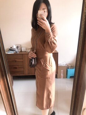 「ESPRIT（エスプリ）のアイテム（ワンピース/ドレス）」を使った、林霜さん（レディース・159cm）の春コーディネート