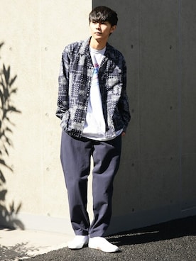 「SUPERGA（スペルガ）のアイテム」を使った、中山さん（メンズ・177cm）の春コーディネート