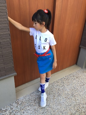 「BLOC（ブロック）のアイテム（トップス）」を使った、runkichiさん（キッズ・127cm）の夏コーディネート