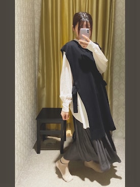 「ロングベスト」｜hinacoさん（レディース・163cm）の秋コーディネート