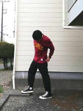 エンジ色 のメンズ人気ファッションコーディネート Wear