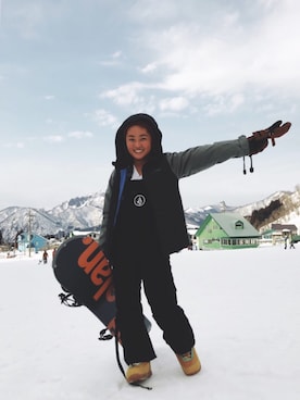 「つなぎ」｜「アイテム（その他アウター）」を使った、sarawakitsさん（レディース・153cm）の冬コーディネート