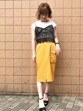 「laboratory work（ラボラトリーワーク）のアイテム（シューズ）」を使った、AKIさん（レディース・151cm）の春コーディネート