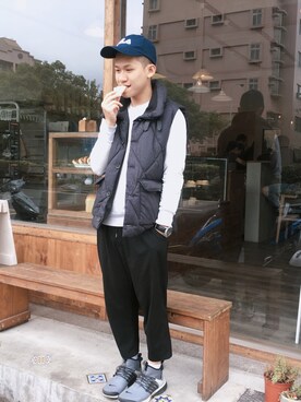 「FILA（フィラ）のアイテム（キャップ）」を使った、wwweiwwweiさん（メンズ・170cm）の冬コーディネート