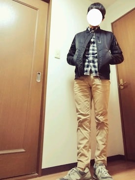 「GOSTAR DE FUGA（ゴスタール ジフーガ）のアイテム（ナイロンジャケット）」を使った、ぬのペンさん（メンズ・167cm）の秋コーディネート