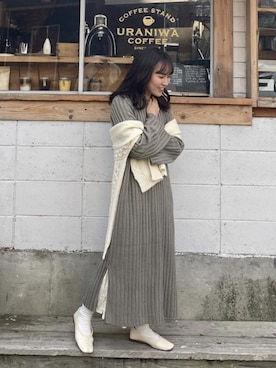 「スタッフコーデ」｜「アイテム（ワンピース/ドレス）」を使った、donobanstaffさん（レディース・160cm）の冬コーディネート