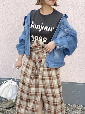 「くすみカラー」｜「アイテム（デニムジャケット）」を使った、donobanstaffさん（レディース・161cm）の冬コーディネート