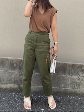「カーキパンツ」｜donobanstaffさん（レディース・161cm）の夏コーディネート