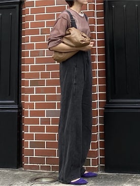「DONOBAN（ドノバン）のアイテム（オールインワン・サロペット）」を使った、donobanstaffさん（レディース・161cm）の秋コーディネート