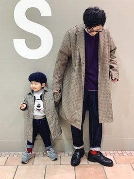 「coen（コーエン）のアイテム（チェスターコート）」を使った、700さん（メンズ・180cm）の冬コーディネート