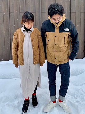 「チョコ色に染まれ」｜「アイテム（マウンテンパーカー）」を使った、700さん（メンズ・180cm）の冬コーディネート