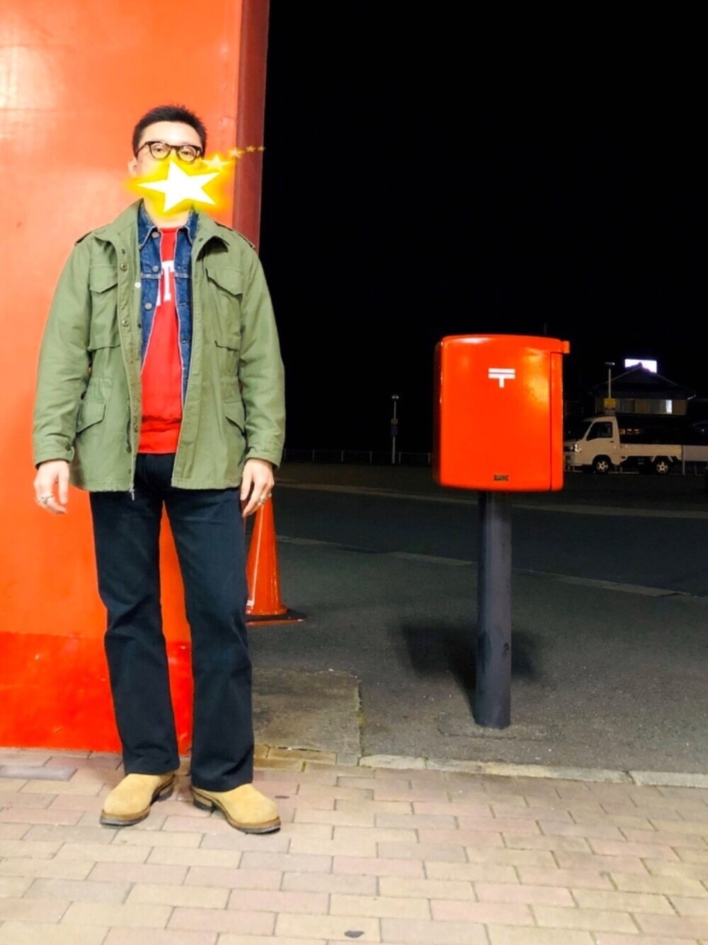 「冬コーデ、オトナカジュアル、ヴィンテージ、古着、古着MIX、40代ファッション、おしゃれさんと繋がりたい、フォローミー」｜「EFFECTORのアイテム（メガネ、ブラウン系）」を使った、matsuさん（メンズ・174cm）の冬コーディネートの1枚目の写真