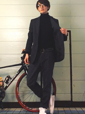 「GAP（ギャップ）のアイテム（テーラードジャケット）」を使った、GOさん（メンズ・176cm）の冬コーディネート