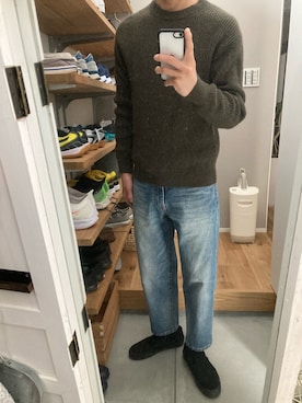 「無印良品」｜「アイテム（トップス）」を使った、エッティさん（メンズ・174cm）の冬コーディネート