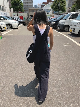 「H&M（エイチ・アンド・エム）のアイテム（タンクトップ、ホワイト系）」を使った、anrichさん（レディース・160cm）の夏コーディネート