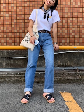 「RIPNDIP（リップンディップ）のアイテム（バッグ）」を使った、anrichさん（レディース・159cm）の夏コーディネート