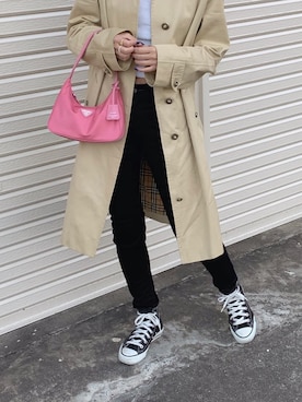 「BURBERRY（バーバリー）のアイテム（ステンカラーコート）」を使った、anrichさん（レディース・159cm）の秋コーディネート